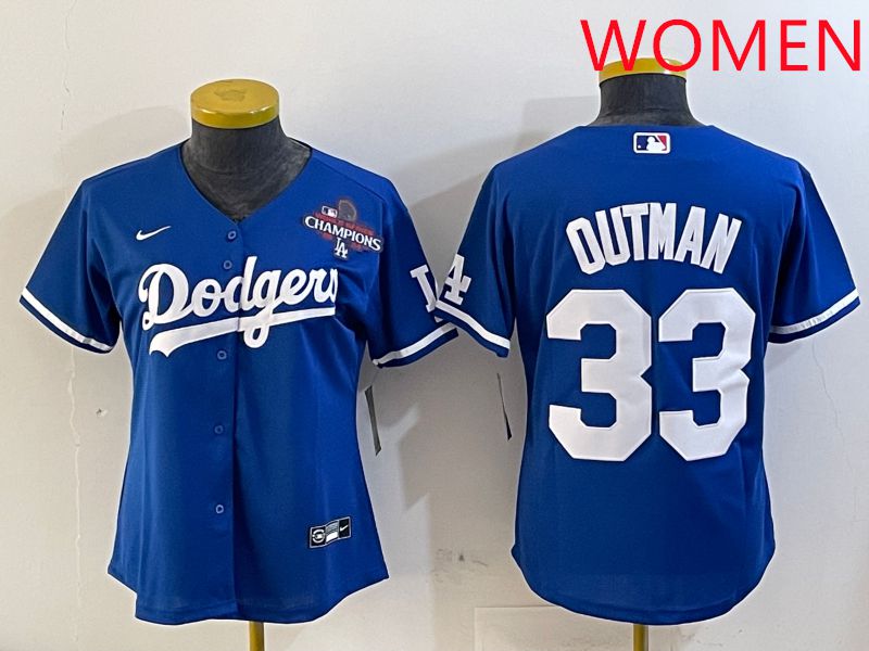 Women Los Angeles Dodgers #33 Outman Blue Game 2025 Nike MLB Jersey style 4->youth mlb jersey->Youth Jersey